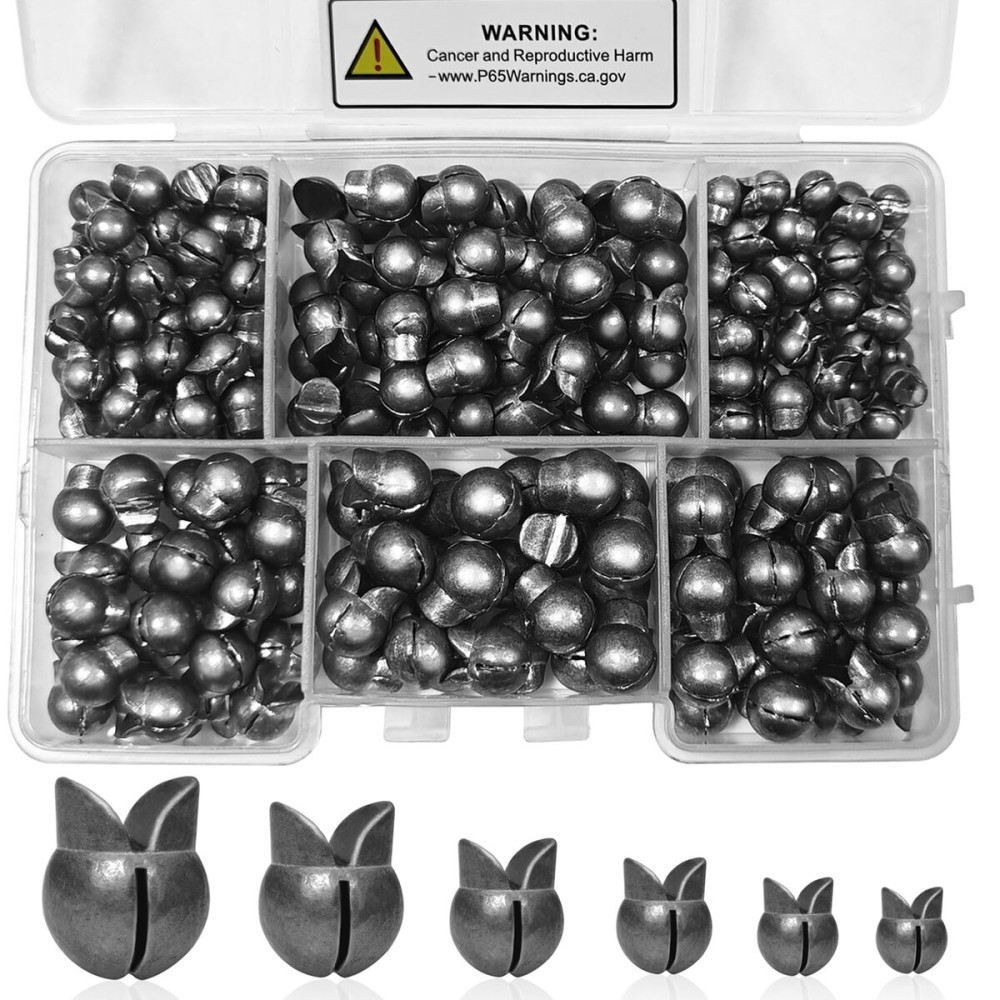 SANWEAL120PCS/200PCS Fishing Weights Sinkers - Premium Split ShotFishing Weights Sinkers - Round Removable Fishing Sinkers - 5/6 Sizes