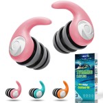 Waterproof Swimming Ear Plugs for Adults - 3 Pairs of Reusable Soft Silicone Swim Earplugs,Perfect for Surfing, Diving,Pool,Showering and Other Water Sports - Keep Water Out and Ear Protection