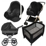 Enovoe Mosquito Net for Stroller - Bug Net for Stroller - Black Breathable Durable Polyester Mesh - Fits Strollers, Bassinets, Cradles, Playards - Pack N Plays Mini Cribs - Machine Washable