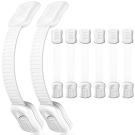 8-Pack Cabinet Locks Baby Proofing - Syican Child Proof Drawer Locks, Multi-Purpose for Drawers, Fridge, Toilet Seat, Trash Can, Ideal Stocking Stuffers, White