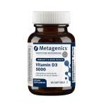 Metagenics Vitamin D3 5000 IU Supplement - High Potency Softgels for Immune, Bone & Heart Health* - 125 mcg Cholecalciferol in Coconut Oil for Enhanced Absorption* - Non-GMO, Gluten-Free - 60 Count