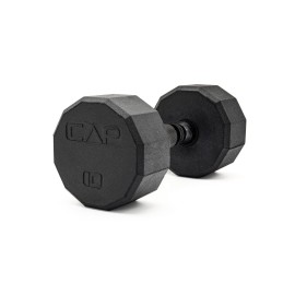 CAP Barbell 12-Sided Coated Dumbbell with Black Handle, Single, 10 LB