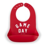 Baby Bib for Eating by Bella Tunno, Waterproof Silicone Bib with Large Food Catcher, Adjustable Fit for Babies 4-12 months & Toddlers 1-3 Years, Boys & Girls, Game Day