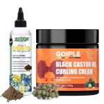 Black Castor Oil Curl Cream - Chebe Oil Promotes Hair Growth, Softens Curls, Controls Frizz, Deeply Moisturizes and Repairs Damaged Hair