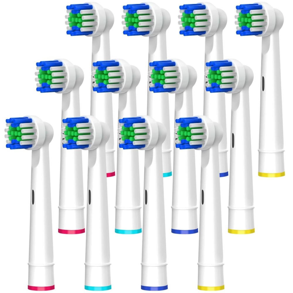 Toothbrush Replacement Heads, Compatible with Oral B Braun Replacement Brush Heads, 12 Pcs Professional Electric Brush Heads for Oral B Replacement Heads Refill, White