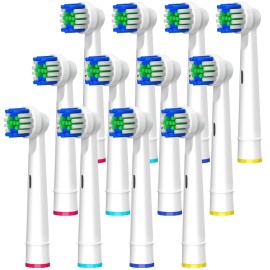 Toothbrush Replacement Heads, Compatible with Oral B Braun Replacement Brush Heads, 12 Pcs Professional Electric Brush Heads for Oral B Replacement Heads Refill, White