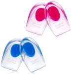 4 Pack Gel Heel Pads for Achilles Tendonitis & Plantar Fasciitis Relief - Shock Absorbing, Reusable Heel Cushions with Adhesive Backing for Foot Pain Support for Men/Women(Medium Size)