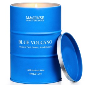 M&SENSE Tropical Fruit Soy Scented Candles Natural Non Toxic, Large Summer Candles 21.2oz 120 Hours Long Lasting Burning, Unique Candle Gifts Cozy Room Decor for Women Men