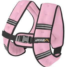 APEXUP 10lbs Weighted Vest Men Women, Weight Vest for Women Workout Equipment for Strength Training Running (Pastel Pink)