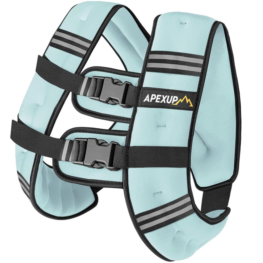 APEXUP 15lbs Weighted Vest Men Women, Weight Vest for Women Workout Equipment for Strength Training Running (Pastel Blue)