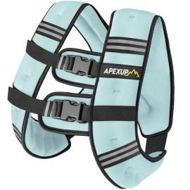APEXUP 15lbs Weighted Vest Men Women, Weight Vest for Women Workout Equipment for Strength Training Running (Pastel Blue)