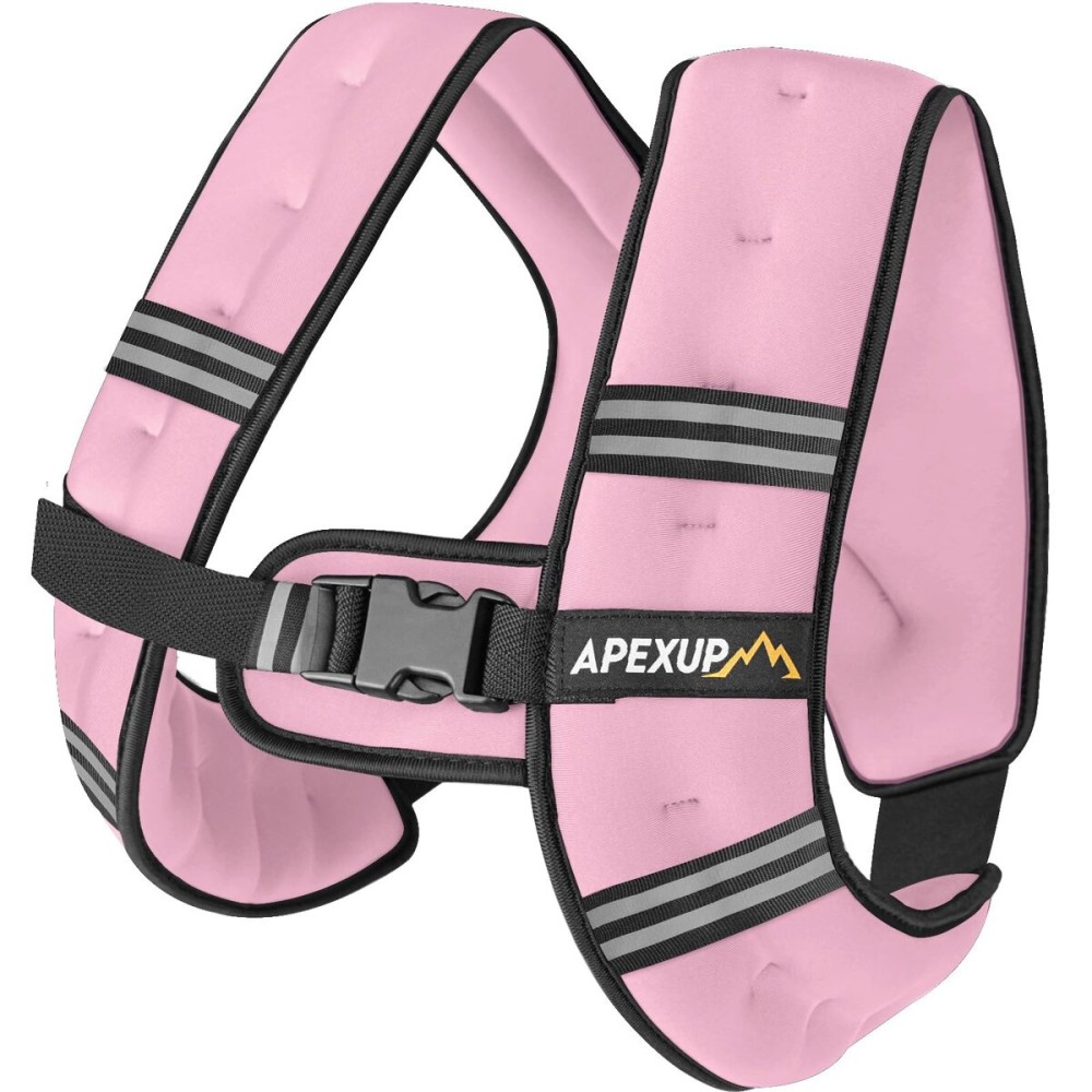 APEXUP 5lbs Weighted Vest Men Women, Weight Vest for Women Workout Equipment for Strength Training Running (Pastel Pink)