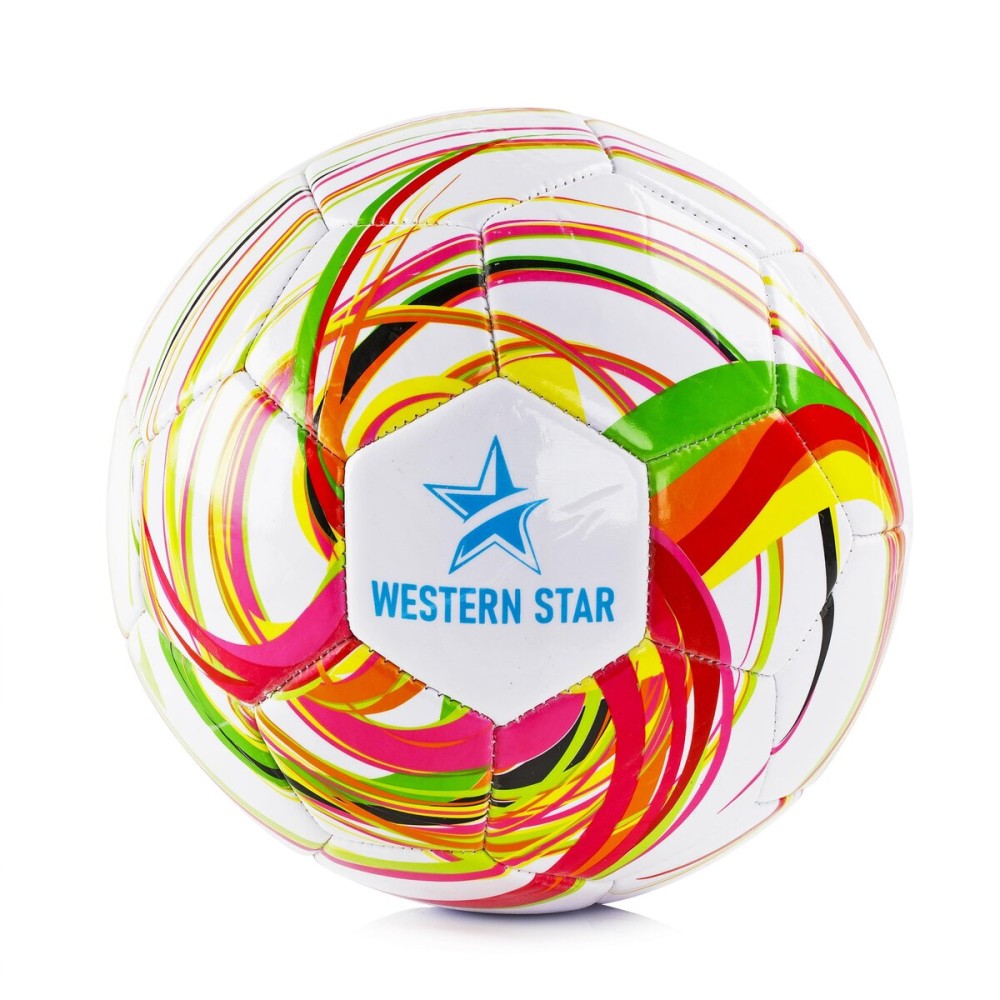Western Star Soccer Ball Size 3 & Size 4 & Size 5 - Official Match Weight - 6 Designs - Youth & Adult Soccer Players - Attractive and Durable Design - Match Grade Soccer Ball (Rainbow, 5)