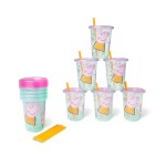 The First Years Peppa Pig Take & Toss Toddler Straw Cups - Spill Proof Toddler Sippy Cups with Snap On Lids and Straws - Peppa Pig Party and Feeding Supplies - 10 Oz - 10 Count