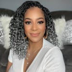 Wodun Goddess Box Braids Crochet Hair 10 Inch, Box-Braids Crochet-Hair For Black Women Pre Looped Bohemian Box Braiding with Curly Ends(10inch,8 Packs, Tgrey)