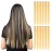 YaFex 12 Pcs Clip in Hair Extensions, 22 Inch Colored Hair Extensions Party Highlights Long Straight Synthetic Hairpieces for Women Kids Girls (Off White)
