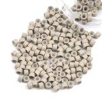 Vlasy 200Pcs 4mm Silicone Lined Micro Ring Beads for Hair Extensions 7Colors Apply (200Pcs Gray Blonde)