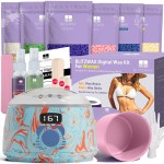 BLITZWAX Brazilian and Bikini Waxing Kit for Women, Hard Wax Warmer for Face, Legs and Body, At Home Hair Removal Kit, Beginner Friendly, Effective on Coarse Hair, Pool Swirl Design