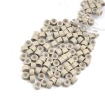 Vlasy 100Pcs 4mm Silicone Lined Micro Ring Beads for Hair Extensions 7Colors Apply (100Pcs Gray Blonde)