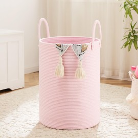 Artfeel Laundry Basket,Woven Cotton Rope Laundry Hamper,80L for Decorative Storage of Dirty Clothes,Toys and Blankets in Bathroom,Baby Room and Living Room