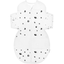 Happiest Baby SNOO Sleep Sack - 100% Organic Cotton Baby Swaddle Blanket - Doctor Designed Promotes Healthy Hip Development (Ivory Planets, X-Large)