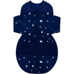 Happiest Baby SNOO Sleep Sack - 100% Organic Cotton Baby Swaddle Blanket - Doctor Designed Promotes Healthy Hip Development (Midnight Planets, X-Large)
