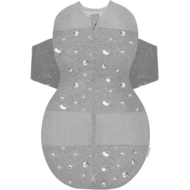 Happiest Baby SNOO Sleep Sack - 100% Organic Cotton Baby Swaddle Blanket - Doctor Designed Promotes Healthy Hip Development (Graphite Planets, X-Large)