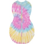 Happiest Baby Sleepea 5-Second Swaddle - 100% Organic Cotton Baby Swaddle Blanket - Doctor Designed Promotes Healthy Hip Development (Tie Dye Rainbow, X-Large)