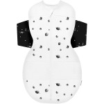Happiest Baby SNOO Sleep Sack - 100% Organic Cotton Baby Swaddle Blanket - Doctor Designed Promotes Healthy Hip Development (Ivory Planets Black Wings, X-Large)