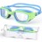 Zeligerstar Kids Swim Goggles,Swimming Goggles for Kids 6-14, Anti-Fog UV Protection Pool Glasses for Boys Girls (Blue/Grass Green+Clear Lens)