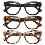 KSSESSE Reading Glasses for Women Men Square Oval Readers with Spring Hinge Thick Frame Style (Black/Demi White/Demi Brown-Clear Lens, 2.00, x)