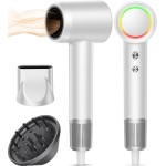 Hair Dryer, 160000 RPM Professional High-Speed Blow Dryer 500 Millions Negative Ionic Care Hair Dryer for Fast Drying, Low Noise Thermo-Control Hairdryer, Travel with Magnetic Diffuser & Nozzle, White