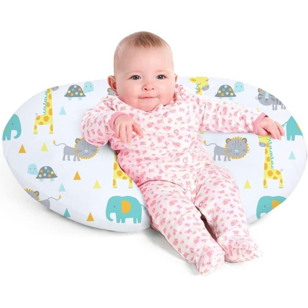 Little Grape Land Nursing Pillow for Infants, Breastfeeding Pillows, Baby Support Pillow for Nursing, Bottle Feeding, Tummy Time with Machine Washable Cover & Breathable Filling, Woodland Animals