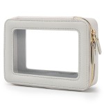 Aveniee Clear Makeup Bag Organizer,Travel Toiletry Bag for Women,Waterproof Cosmetic Pouch with Zippers,Car Accessories Organizers and Storage Case,Grey