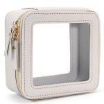 Aveniee Mini Clear Makeup Bag, Small Cosmetic Bags Travel Toiletry Pouch Organizer, TSA Approved Make up Case with Zipper, Car Bag for Essentials,Grey