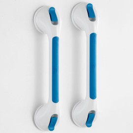 TAILI Shower Grab Bar Glow in The Dark, 2 Pack 16.8 in Grab Bars for Bathtubs and Showers,Shower Handles Shower Rails for Seniors and Elderly,Bathroom Safety Grip Removable No Drilling Waterproof Blue