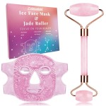 ZNCUETD Ice Face Facial Jade Roller and Ice Face Mask Cold Cooling Gel Mask Gift Set for Women Aging Wrinkles Lifting Firming Puffy Eyes, Eye Face Neck Roller Massager SPA Tools