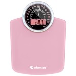 Adamson Hybrid 2-in-1 Analog & Digital Weighing Scale for Body Weight up to 400lbs - Thick Tempered Glass - Extra Large Display - Easy to Read Digital Bathroom Scale - New - Pink