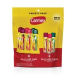 Carmex Daily Care Moisturizing Lip Balm Pack, SPF 15, Multi-Flavor Lip Care Variety Pack Bag, 9 Count (6 Tubes, 3 Sticks)