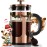 BAYKA French Press Coffee Tea Maker Small, Heat Resistant Thickened Borosilicate Glass Stainless Steel Single Serve Brewer, Cold Brew Cafetera Teapot, 21 Ounce 0.6 Liter,Copper