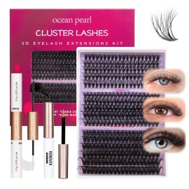 Ocean Pearl Lash Clusters 320pcs 11-20mm Lash Clusters Kit 40D+50D+100D Eyelashes, Lash Extension Kit, Lashes Clusters Eyelash Extensions Kit,Eyelash Clusters with Lash Bond&Seal&Lash Remover&Tweezers