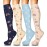 4 Pairs Compression Socks for Women Circulation-Best Support for Nurses,Running,Athletic,Travel L-XL