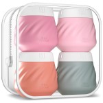 Gemice 4 OZ Travel Size Containers for Toiletries, 4-Pack Leak-Proof Silicone Slime Jars with Lids, BPA Free Small Round Cosmetic Slime Container for Lotion, Cream, Ointments, Travel Essentials