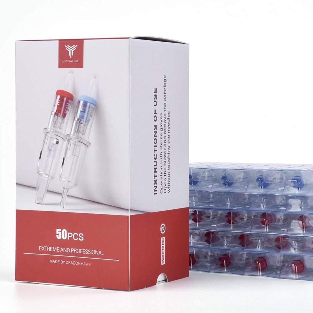 Dragonhawk Extreme Tattoo 50Pcs Cartridges Needles Mixed Sizes 1203RS 1205RS 1207RS 1209RS 1211RS EX-7