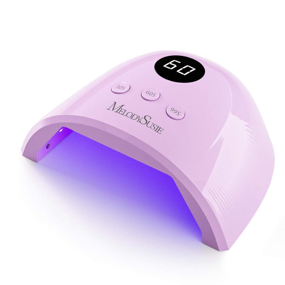 MelodySusie Compact Advanced UV LED Nail Lamp, P-Plus30F Nail Dryer with 3 Timers & Smart Sensor Cures All Gels, Especially Rhinestone Glue, Solid & Liner Gel Polishes for Advanced DIY at Home-Purple