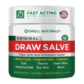 OWELL NATURALS Drawing Salve, 2 Fl Oz Ointment Multipurpose for Boil Removal, Cyst, Bumps, HS, Deep ingrown Hair, Splinter Out, Itch from Insect Bites, Poison Ivy