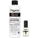 Pronto 8 Oz 100% Pure Acetone Nail Polish Remover and Cuticle Oil, Pure Acetone for All Nail Polish Types including Gel, Acrylic & Sculptured Nails, Gel Nail Polish Remover and Nail Repair, Duo Pack