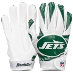 Franklin Sports New York Jets Youth NFL Football Receiver Gloves - Official NFL Team Logos - Kids Football Gear + Accessories - Youth M/L Pair