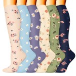 Compression Socks for Women & Men 6 Pairs is Best Supportive Knee High Stockings for Circulation, Travel, Nurses