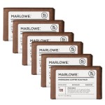 MARLOWE. No. 109 Coffee Bar Soap 7 oz (6 Bars) - Exfoliating Body Scrub for Men with Natural Extracts, Caffeine, Coffee Bean & Cocoa Butter - Energizing Fresh Brewed Scent